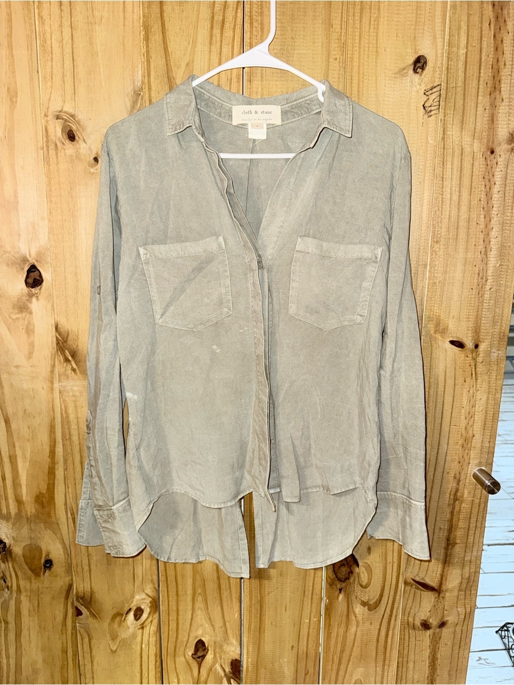 Cloth & Stone Women's Light beige Button-Front Shirt